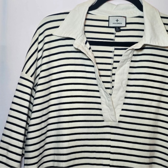 Tuckernuck Ashton Knit Polo Dress Navy White Stripes Nautical Summer, sz XL - Picture 3 of 5